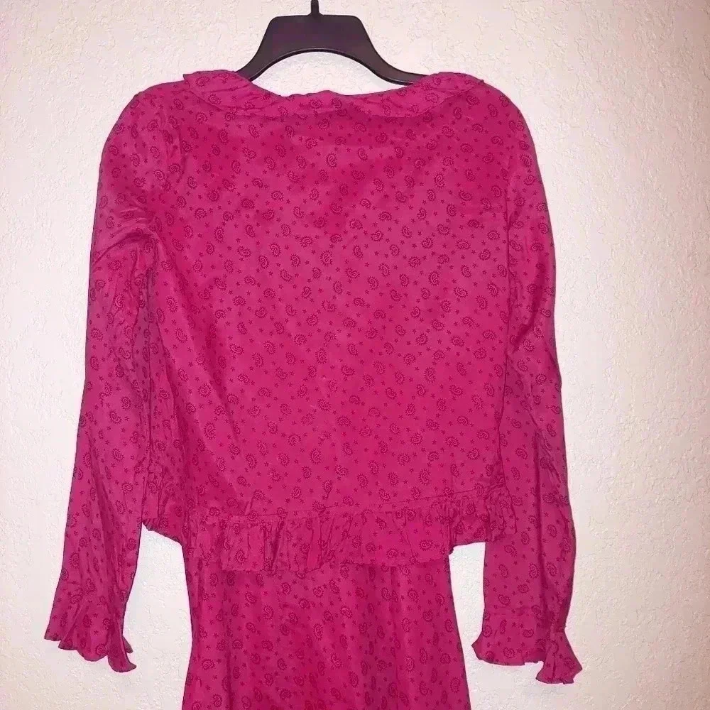 NWT Gordon James Womens paisley print crop Ruffle Cardigan & Dress Size Small - Picture 7 of 12